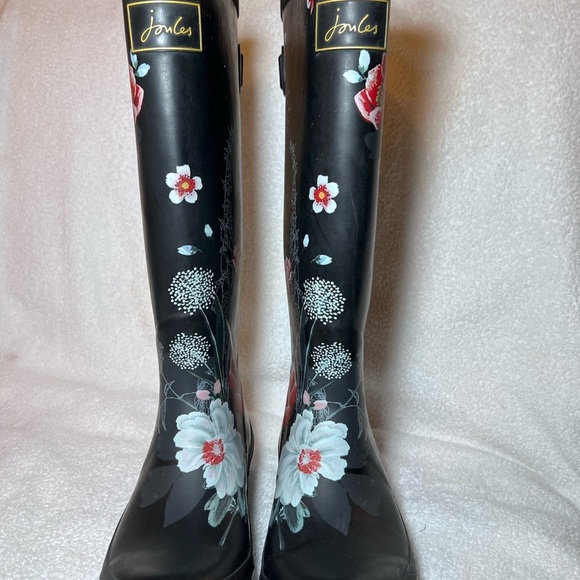 COPY - Joules Black Winter Rain Boots with Glossy Finish - Picture 4 of 11